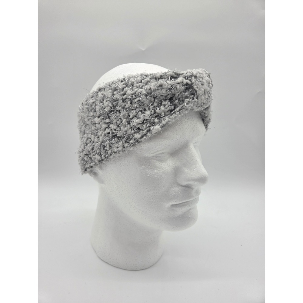 Unbranded Twisted Knot Headband OS Soft Silver Women Boucle Knit FG173273